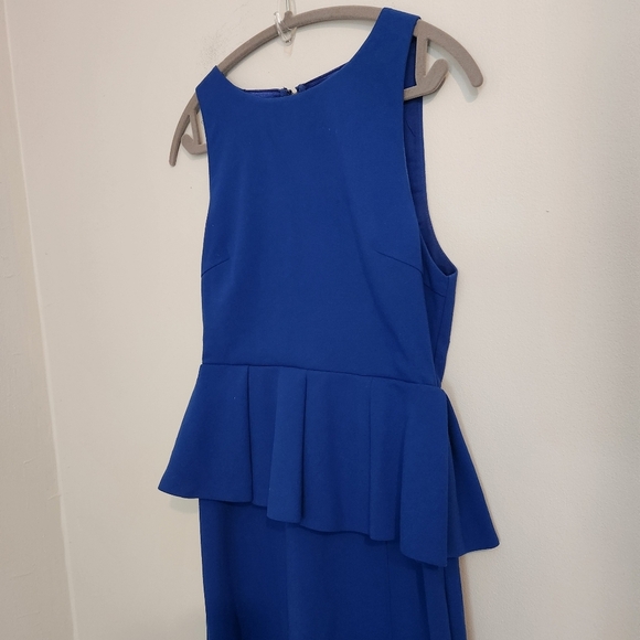 Alice + Olivia Cobalt Blue June Peplum Dress S US 6‎ Good Condition - Picture 9 of 12